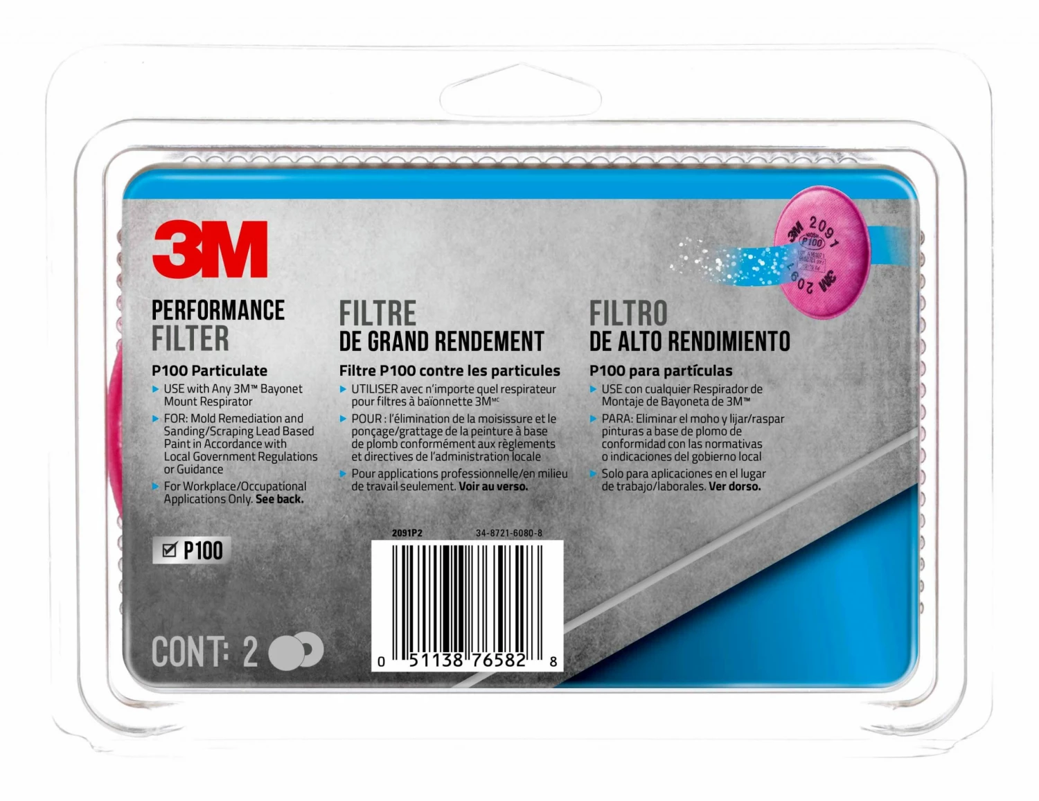 3M Respiratory Protection 2-Pack Disposable P100 Sanding Cartridge/Filter 1 3M Respiratory Protection 2-Pack Disposable P100 Sanding Cartridge/Filter