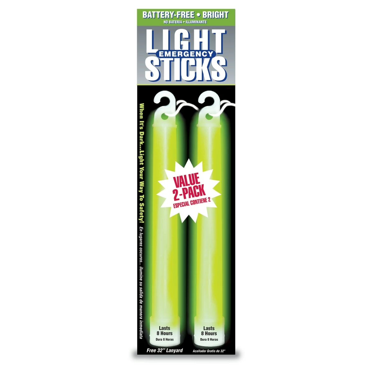 READY AMERICA Safety Accessories 2-Pack Green 8-Hour Light Stick 1 READY AMERICA Safety Accessories 2-Pack Green 8-Hour Light Stick