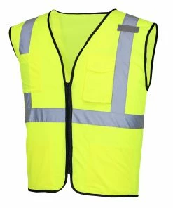 Safety Works Safety Vests One Size Fits Most Yellow Polyester High Visibility Enhanced Visibility (Reflective) Safety Vest