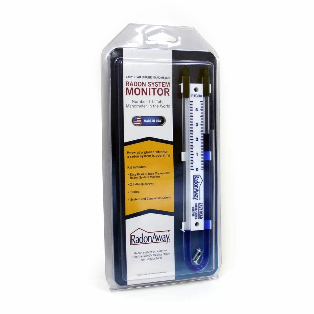 RadonAway Safety Accessories U-Tube Easy Read Manometer 1 RadonAway Safety Accessories U-Tube Easy Read Manometer