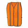 Safety Works Safety Vests One Size Fits Most Orange Polyester High Visibility Enhanced Visibility (Reflective) Safety Vest