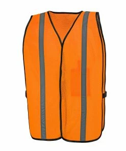 Safety Works Safety Vests One Size Fits Most Orange Polyester High Visibility Enhanced Visibility (Reflective) Safety Vest