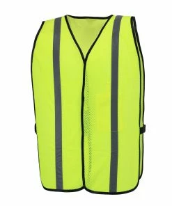 Safety Works Safety Vests One Size Fits Most Green Polyester High Visibility Enhanced Visibility (Reflective) Safety Vest