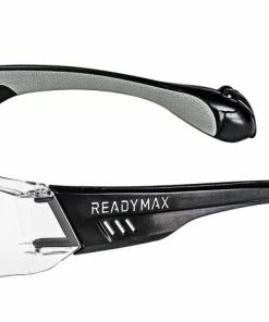 SoundShield Hearing Protection Construction Safety Glasses Black Frame Clear Lens with NRR 25 db Silicone PermaPlugs