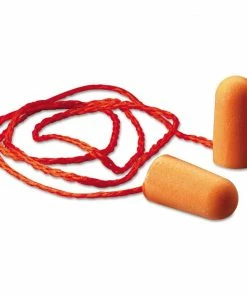 3M Hearing Protection Foam Single-Use Earplugs, Corded, 29NRR, Orange, 100 Pairs