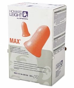 Howard Leight Hearing Protection MAX-1 D Single-Use Earplugs, Cordless, 33NRR, Coral, LS 500 Refill