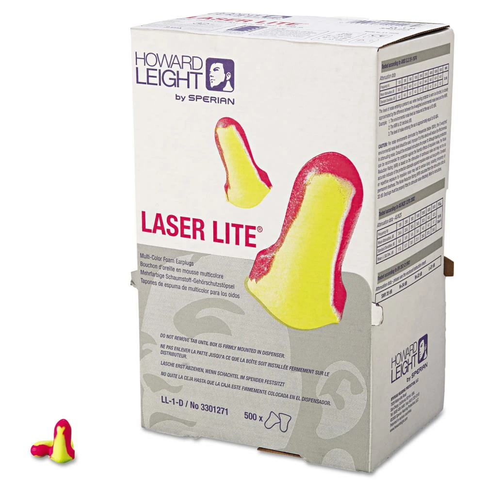 Howard Leight Hearing Protection LL-1 D Laser Lite Single-Use Earplugs, Cordless, 32NRR, MA/YW, LS500, 500 Pairs 3 Howard Leight Hearing Protection LL-1 D Laser Lite Single-Use Earplugs, Cordless, 32NRR, MA/YW, LS500, 500 Pairs - Image 3