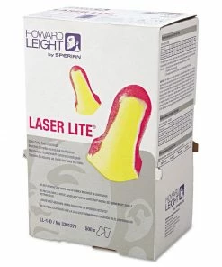 Howard Leight Hearing Protection LL-1 D Laser Lite Single-Use Earplugs, Cordless, 32NRR, MA/YW, LS500, 500 Pairs