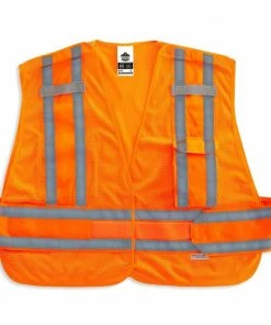 GloWear Safety Vests M/L Orange Polyester High Visibility Enhanced Visibility (Reflective) Safety Vest