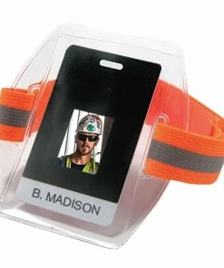 Squids Safety Accessories Ergodyne Squids 3386 Vinyl Arm Band ID/Badge Holder, Hi-Vis Orange