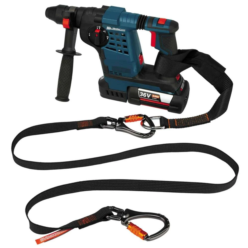 Squids Safety Accessories Ergodyne Squids 3139 Tool Lanyard Double-Locking Dual Carabiner with Swivel - 40-lbs, Black, Standard 2 Squids Safety Accessories Ergodyne Squids 3139 Tool Lanyard Double-Locking Dual Carabiner with Swivel - 40-lbs, Black, Standard - Image 2