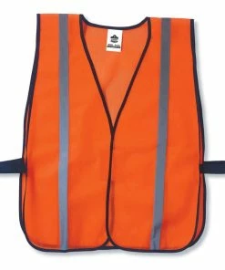 GloWear Safety Vests Adjustable Orange Polyester Enhanced Visibility (Reflective) Safety Vest