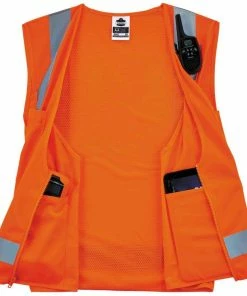 GloWear Safety Vests Small/Medium Orange Polyester High Visibility Enhanced Visibility (Reflective) Safety Vest -Menards Safety Shop 13593472