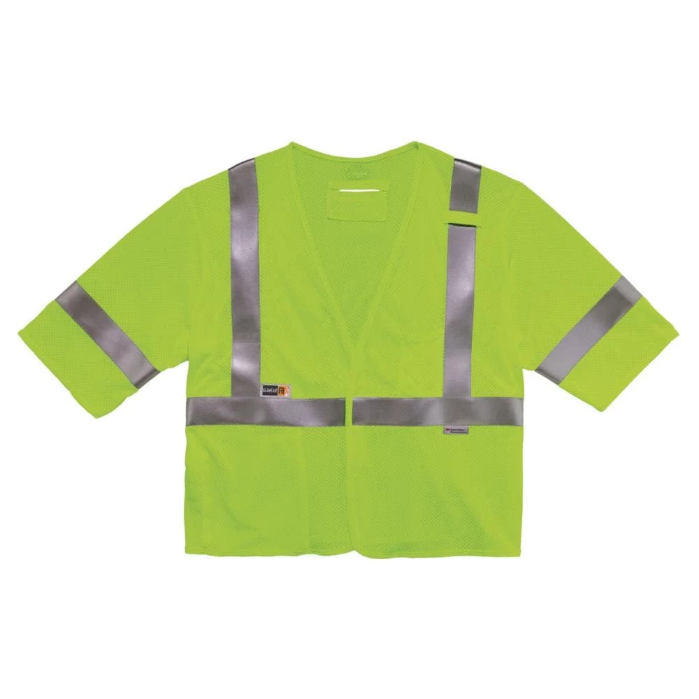 GloWear Safety Vests 4Xl/5Xl Green Modacrylic/Aramid High Visibility Enhanced Visibility (Reflective) Flame Resistant Safety Vest 1 GloWear Safety Vests 4Xl/5Xl Green Modacrylic/Aramid High Visibility Enhanced Visibility (Reflective) Flame Resistant Safety Vest