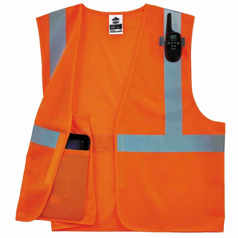 GloWear Safety Vests Large/X-Large Orange Polyester High Visibility Enhanced Visibility (Reflective) Safety Vest 2 GloWear Safety Vests Large/X-Large Orange Polyester High Visibility Enhanced Visibility (Reflective) Safety Vest - Image 2