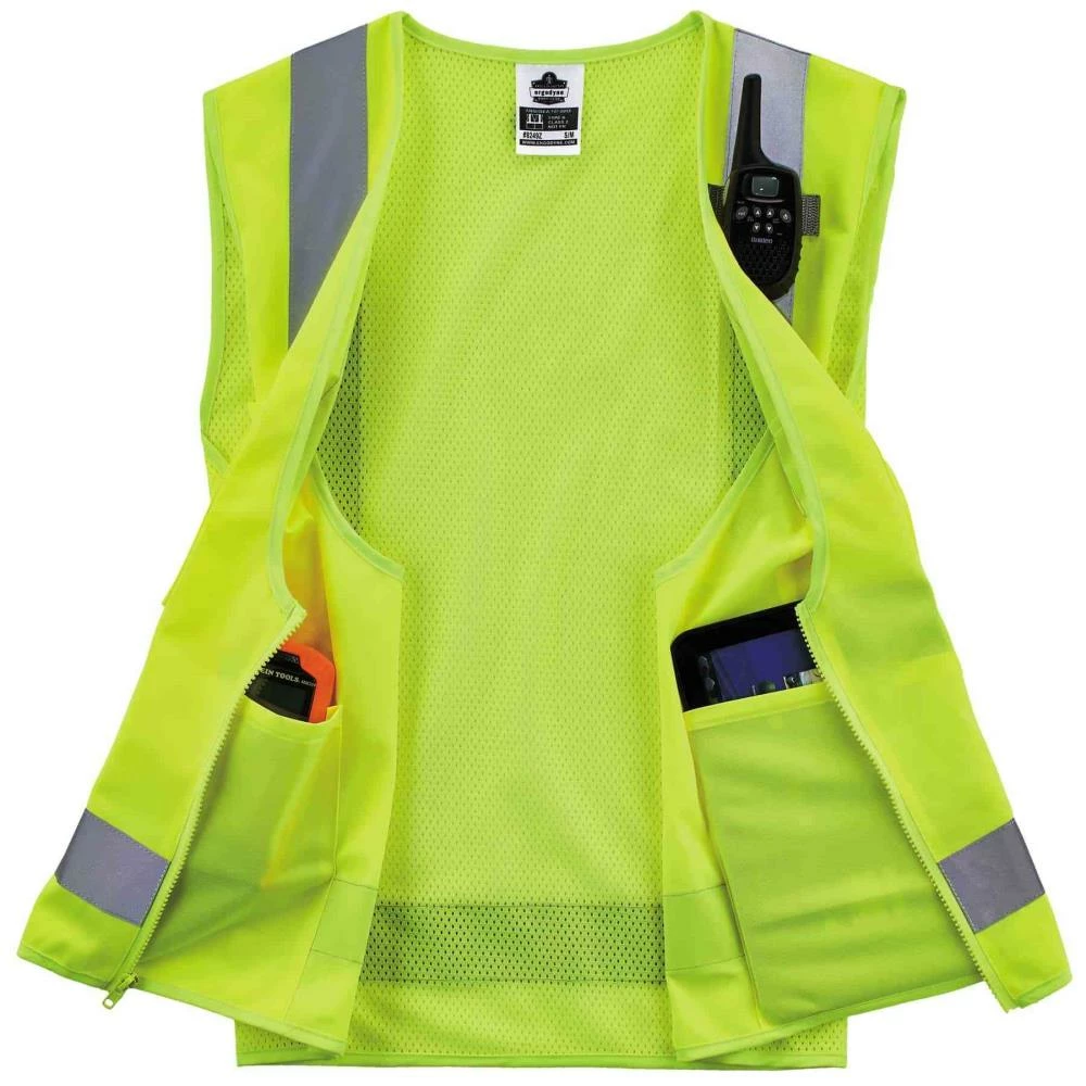 GloWear Safety Vests Extra Small Green Polyester High Visibility Enhanced Visibility (Reflective) Safety Vest 4 GloWear Safety Vests Extra Small Green Polyester High Visibility Enhanced Visibility (Reflective) Safety Vest - Image 4