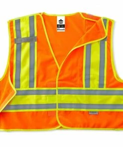 GloWear Safety Vests Large/X-Large Orange Polyester High Visibility Enhanced Visibility (Reflective) Safety Vest -Menards Safety Shop 13597361