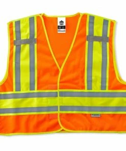 GloWear Safety Vests Large/X-Large Orange Polyester High Visibility Enhanced Visibility (Reflective) Safety Vest