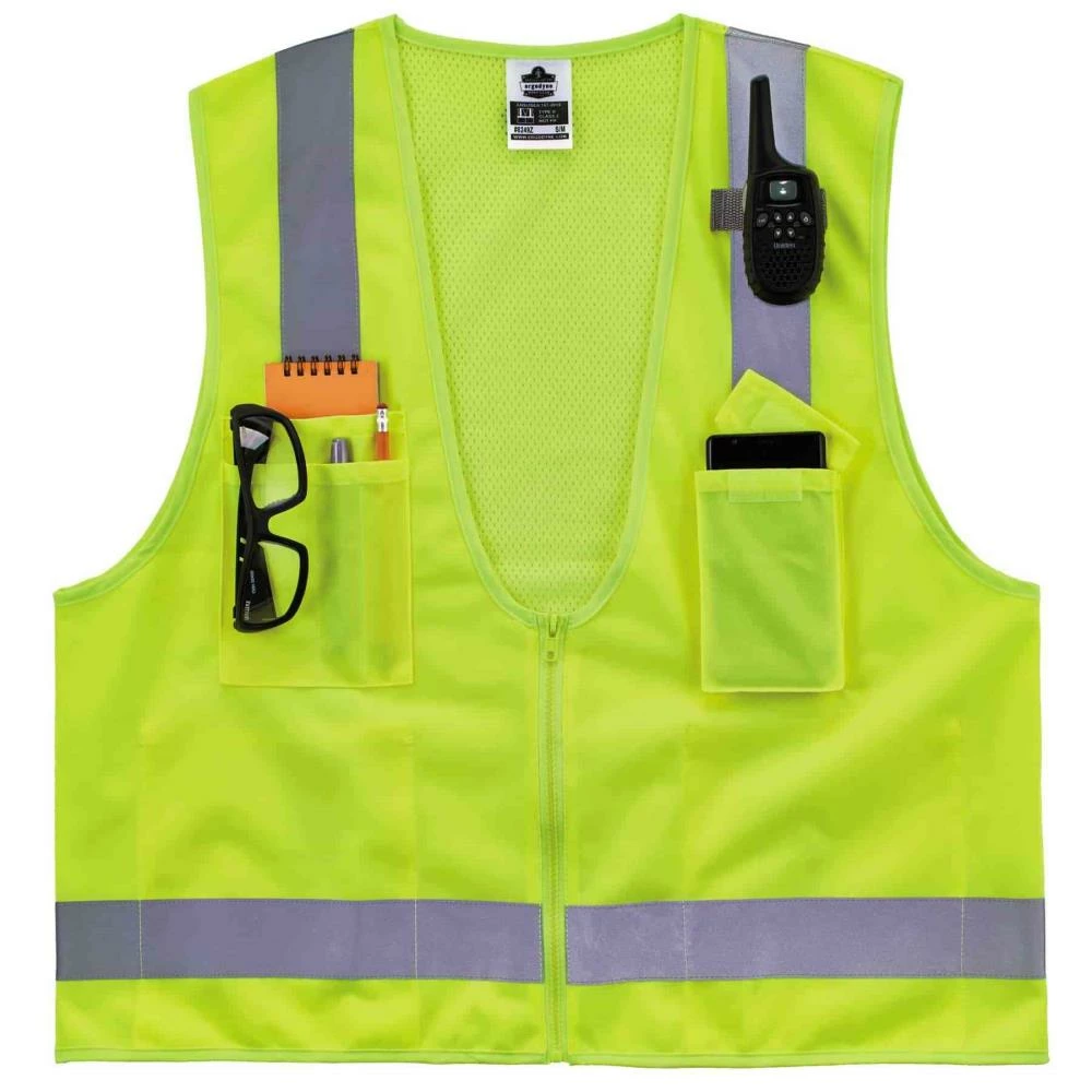 GloWear Safety Vests Large/X-Large Green Polyester High Visibility Enhanced Visibility (Reflective) Safety Vest 3 GloWear Safety Vests Large/X-Large Green Polyester High Visibility Enhanced Visibility (Reflective) Safety Vest - Image 3