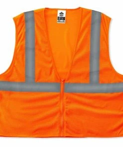 GloWear Safety Vests Large/X-Large Orange Polyester High Visibility Enhanced Visibility (Reflective) Safety Vest