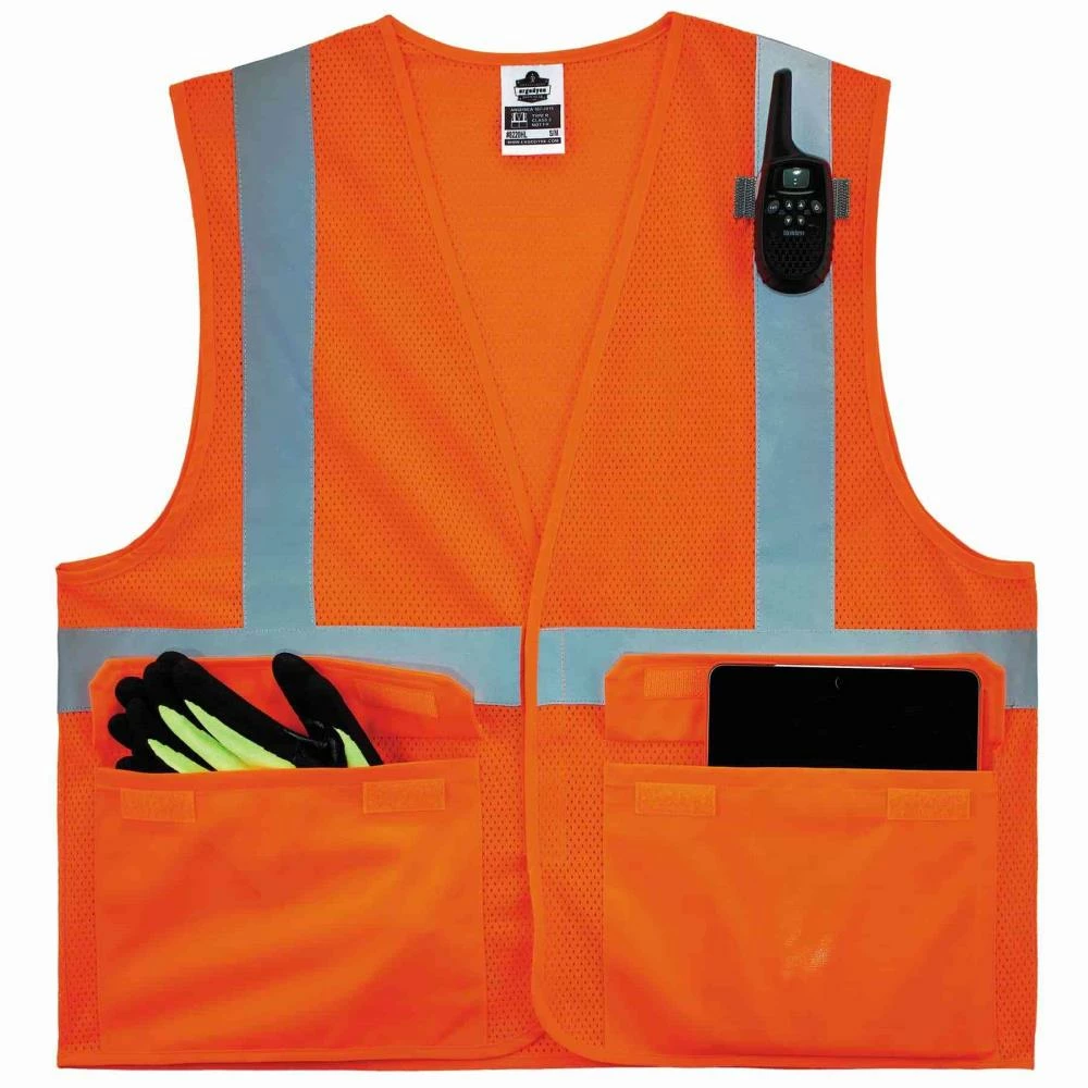GloWear Safety Vests Small/Medium Orange Polyester High Visibility Enhanced Visibility (Reflective) Safety Vest 3 GloWear Safety Vests Small/Medium Orange Polyester High Visibility Enhanced Visibility (Reflective) Safety Vest - Image 3