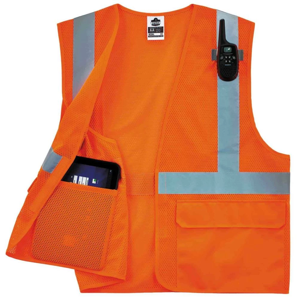 GloWear Safety Vests Small/Medium Orange Polyester High Visibility Enhanced Visibility (Reflective) Safety Vest 4 GloWear Safety Vests Small/Medium Orange Polyester High Visibility Enhanced Visibility (Reflective) Safety Vest - Image 4