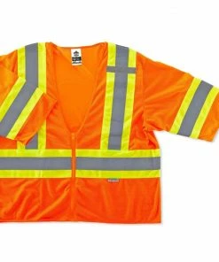 GloWear Safety Vests Small/Medium Orange Polyester High Visibility Enhanced Visibility (Reflective) Safety Vest