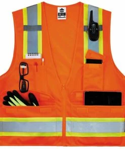 GloWear Safety Vests Large/X-Large Orange Polyester High Visibility Enhanced Visibility (Reflective) Safety Vest -Menards Safety Shop 13597809