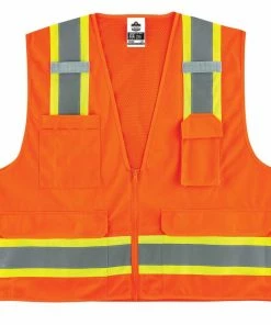 GloWear Safety Vests Large/X-Large Orange Polyester High Visibility Enhanced Visibility (Reflective) Safety Vest