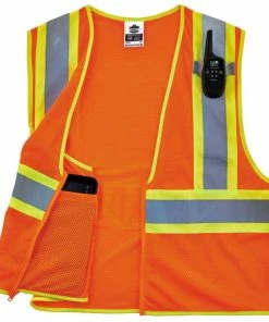 GloWear Safety Vests Small/Medium Orange Polyester High Visibility Enhanced Visibility (Reflective) Safety Vest -Menards Safety Shop 13597914