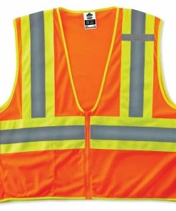 GloWear Safety Vests Small/Medium Orange Polyester High Visibility Enhanced Visibility (Reflective) Safety Vest