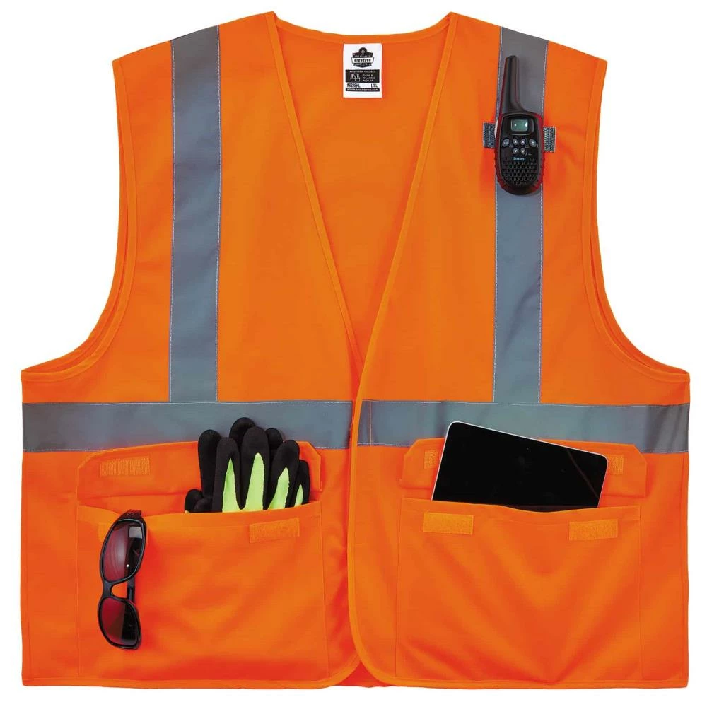 GloWear Safety Vests Small/Medium Orange Polyester High Visibility Enhanced Visibility (Reflective) Safety Vest 3 GloWear Safety Vests Small/Medium Orange Polyester High Visibility Enhanced Visibility (Reflective) Safety Vest - Image 3