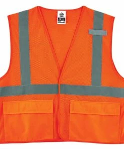 GloWear Safety Vests Large/X-Large Orange Polyester High Visibility Enhanced Visibility (Reflective) Safety Vest