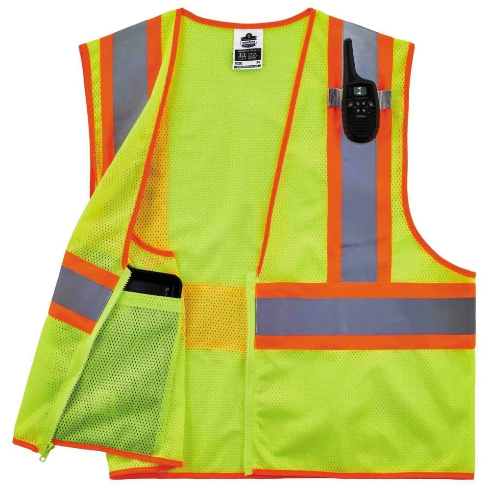 GloWear Safety Vests Large/X-Large Green Polyester High Visibility Enhanced Visibility (Reflective) Safety Vest 3 GloWear Safety Vests Large/X-Large Green Polyester High Visibility Enhanced Visibility (Reflective) Safety Vest - Image 3