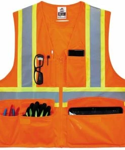 GloWear Safety Vests 4Xl/5Xl Orange Polyester High Visibility Enhanced Visibility (Reflective) Safety Vest -Menards Safety Shop 13665113