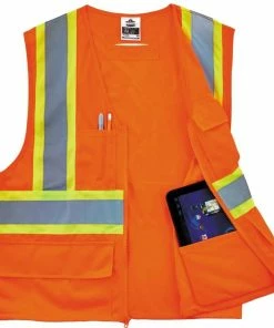 GloWear Safety Vests 4Xl/5Xl Orange Polyester High Visibility Enhanced Visibility (Reflective) Safety Vest -Menards Safety Shop 13665114
