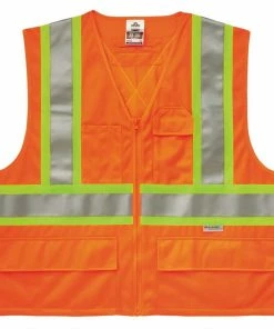 GloWear Safety Vests 4Xl/5Xl Orange Polyester High Visibility Enhanced Visibility (Reflective) Safety Vest