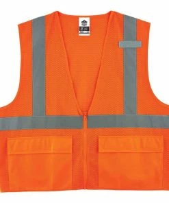 GloWear Safety Vests Small/Medium Orange Polyester High Visibility Enhanced Visibility (Reflective) Safety Vest