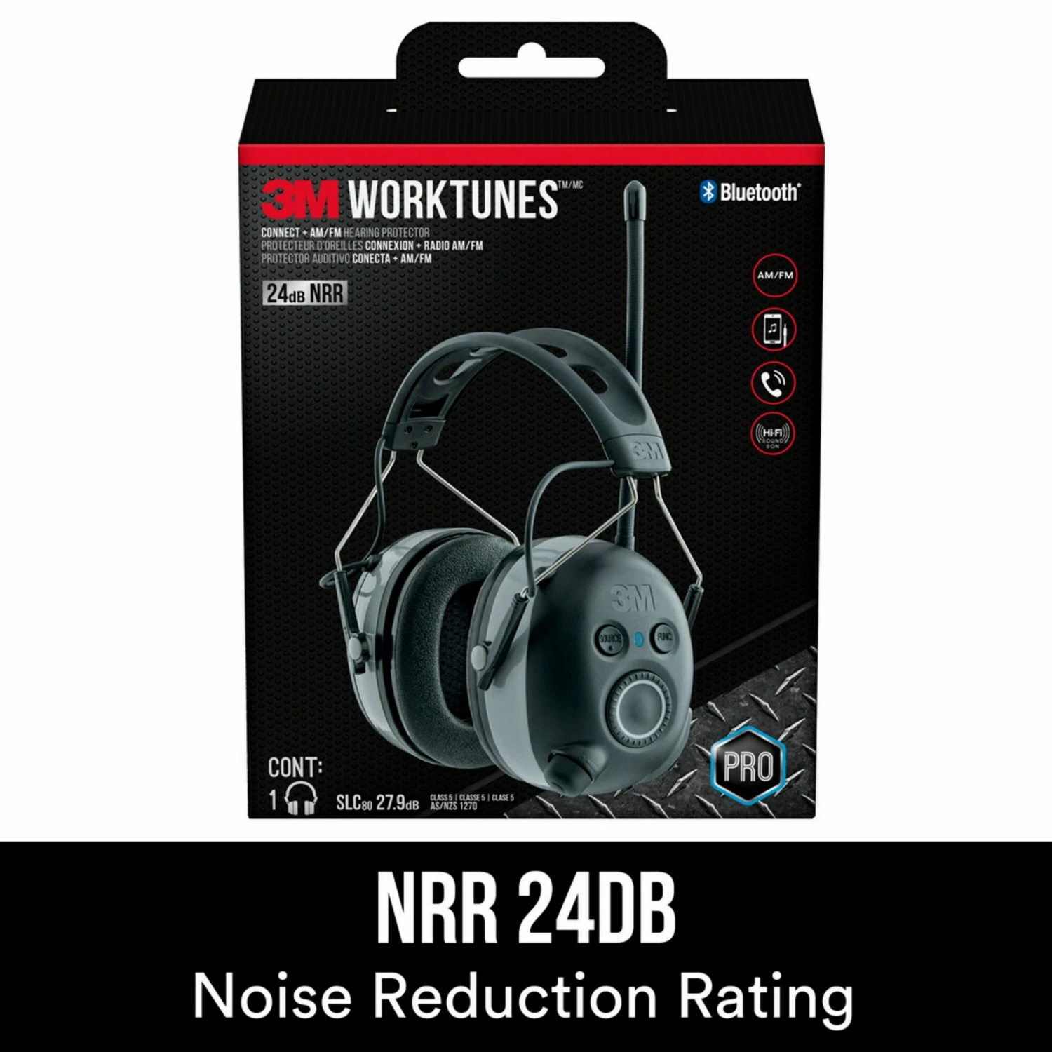 3M WorkTunes Connect + AM/FM Plastic Hearing Protection Earmuffs with with AM/FM Radio Bluetooth Compatibility 3 3M WorkTunes Connect + AM/FM Plastic Hearing Protection Earmuffs with with AM/FM Radio Bluetooth Compatibility - Image 3