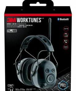 3M WorkTunes Connect + AM/FM Plastic Hearing Protection Earmuffs with with AM/FM Radio Bluetooth Compatibility