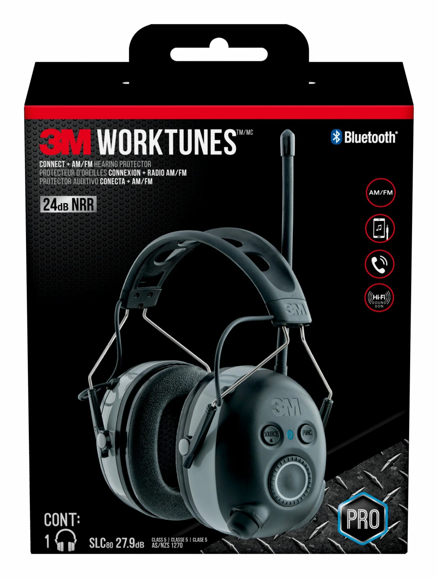 3M WorkTunes Connect + AM/FM Plastic Hearing Protection Earmuffs with with AM/FM Radio Bluetooth Compatibility 1 3M WorkTunes Connect + AM/FM Plastic Hearing Protection Earmuffs with with AM/FM Radio Bluetooth Compatibility