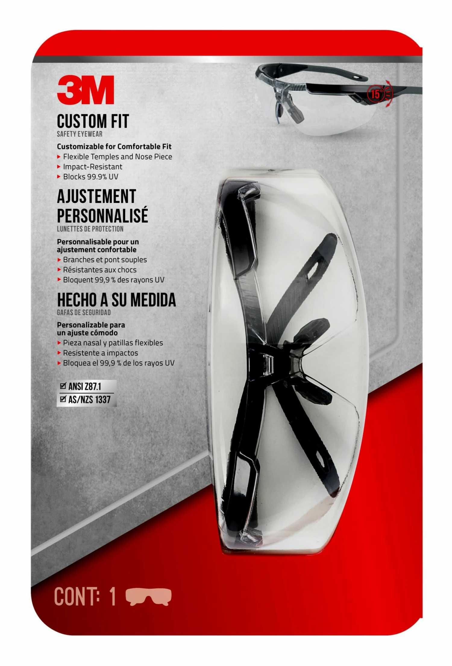 3M Eye Protection Custom Fit Plastic Safety Glasses 1 3M Eye Protection Custom Fit Plastic Safety Glasses