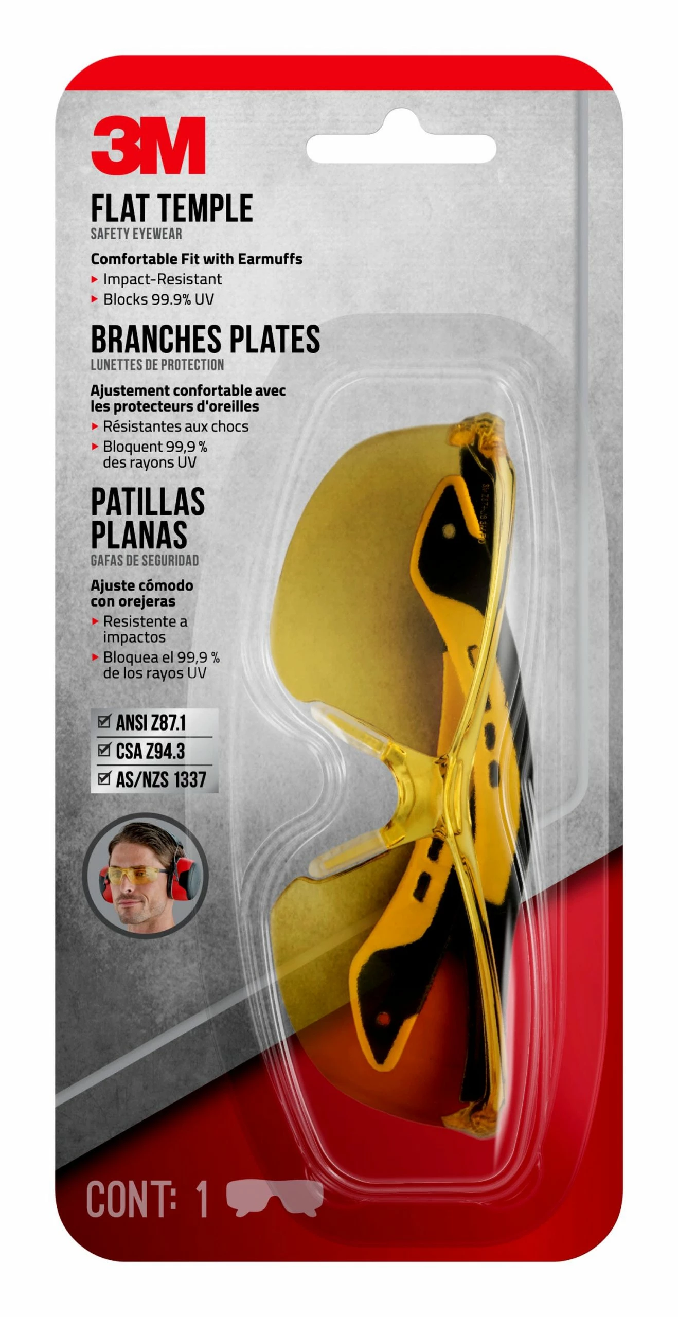 3M Eye Protection Flat Temple Plastic Safety Glasses 1 3M Eye Protection Flat Temple Plastic Safety Glasses