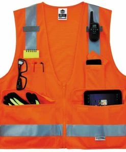 GloWear Safety Vests Large/X-Large Orange Polyester High Visibility Enhanced Visibility (Reflective) Safety Vest -Menards Safety Shop 14216761