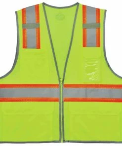 GloWear Safety Vests Large/X-Large Green Polyester High Visibility Enhanced Visibility (Reflective) Safety Vest