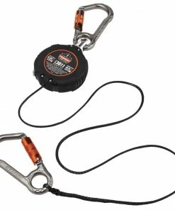 Squids Safety Accessories Ergodyne Squids 3011 Retractable Tool Lanyard with Carabiner Mount - 8-lbs, Black, Standard