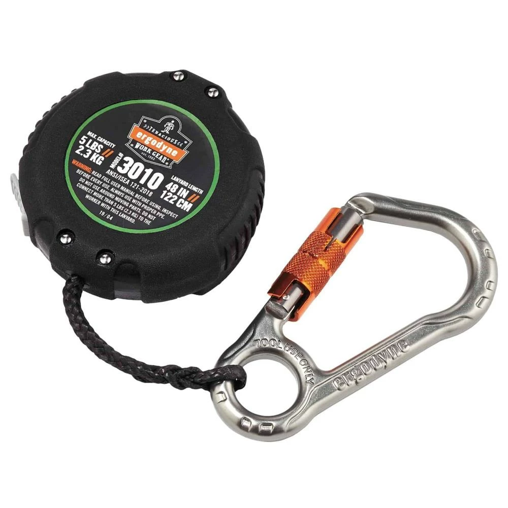 Squids Safety Accessories Ergodyne Squids 3010 Retractable Tool Lanyard with Belt Loop Clip - 5-lbs, Black, Standard 2 Squids Safety Accessories Ergodyne Squids 3010 Retractable Tool Lanyard with Belt Loop Clip - 5-lbs, Black, Standard - Image 2