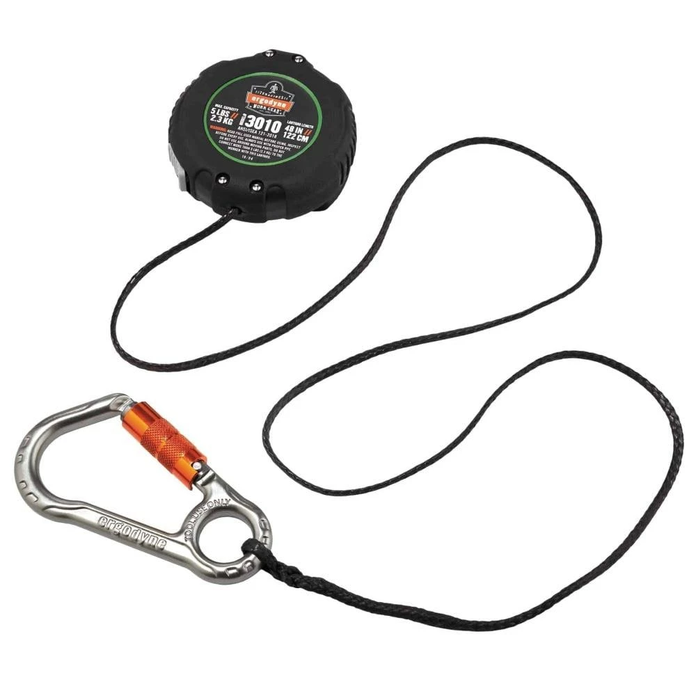 Squids Safety Accessories Ergodyne Squids 3010 Retractable Tool Lanyard with Belt Loop Clip - 5-lbs, Black, Standard 1 Squids Safety Accessories Ergodyne Squids 3010 Retractable Tool Lanyard with Belt Loop Clip - 5-lbs, Black, Standard