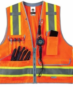 GloWear Safety Vests Small/Medium Orange Polyester High Visibility Enhanced Visibility (Reflective) Safety Vest -Menards Safety Shop 14220621