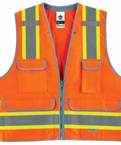 GloWear Safety Vests Small/Medium Orange Polyester High Visibility Enhanced Visibility (Reflective) Safety Vest